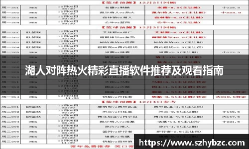 湖人对阵热火精彩直播软件推荐及观看指南